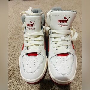 PUMA Kids Slipstream White Red Sneakers